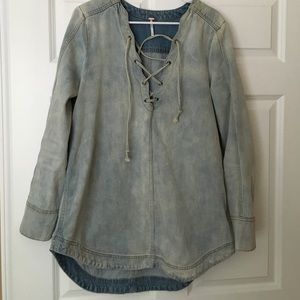 Free people denim top size medium